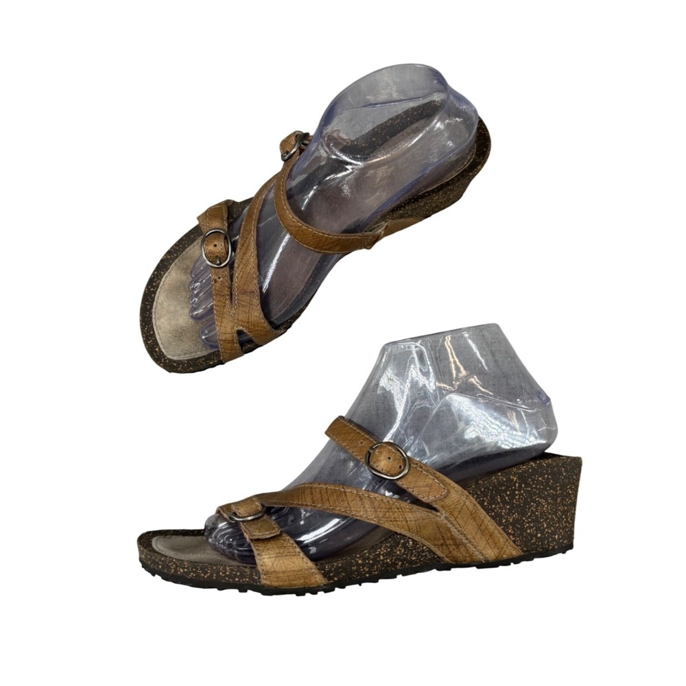Teva Cabrillo Wedge Sandals Brown Leather Platform Strappy Gorpcore Women's 9